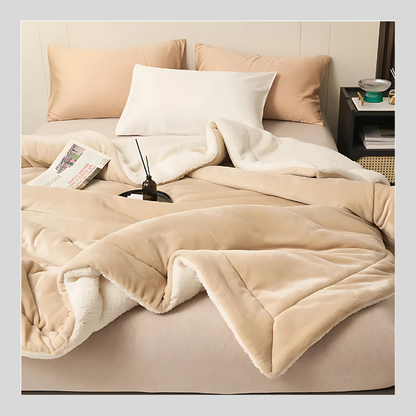 Thick Double Layered Lamb Plush Blanket Cozy