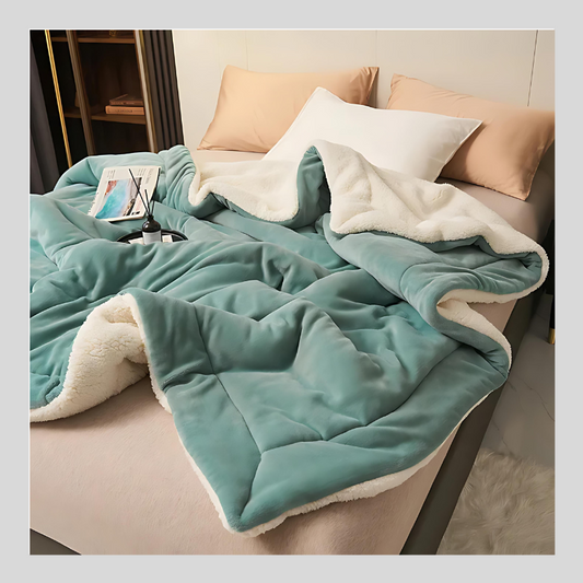 Thick Double Layered Lamb Plush Blanket Cozy
