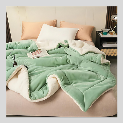 Thick Double Layered Lamb Plush Blanket Cozy