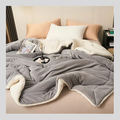 Thick Double Layered Lamb Plush Blanket Cozy