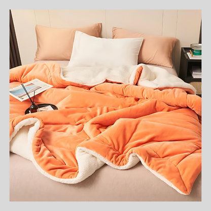 Thick Double Layered Lamb Plush Blanket Cozy