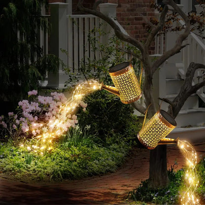 Solar-Powered Watering Can Light, Decorative Outdoor Illumination