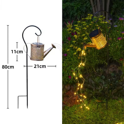 Solar-Powered Watering Can Light, Decorative Outdoor Illumination