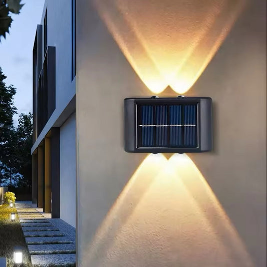 Solar-Powered LED Wall Sconces, Energy-Efficient