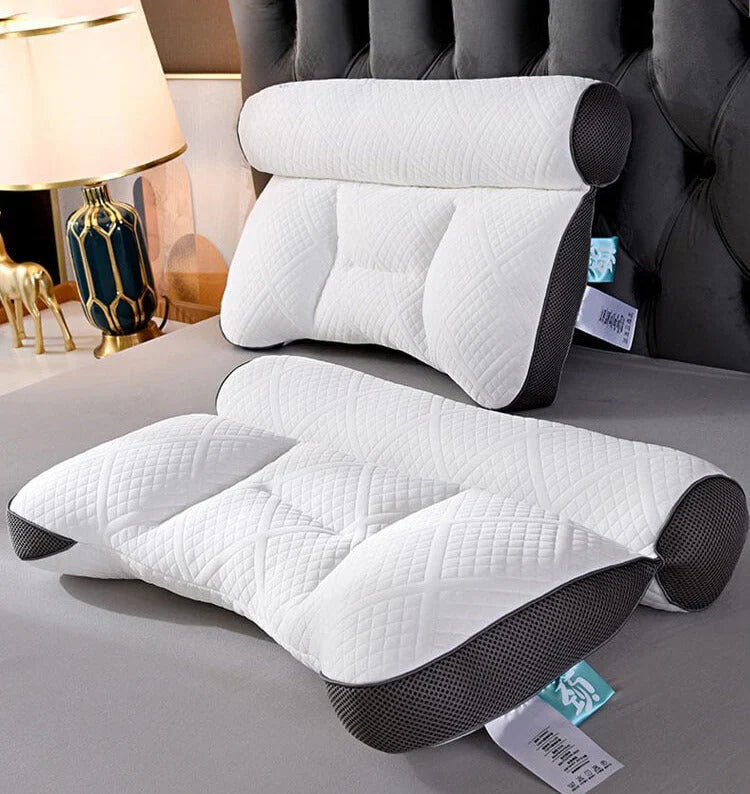 Comfort-enhancing neck support pillow, orthopedic design