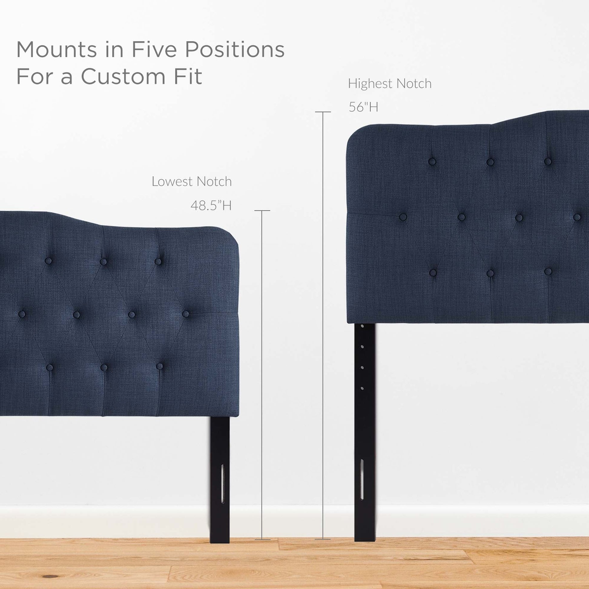 Annabel Diamond Tufted Upholstered Fabric Headboard