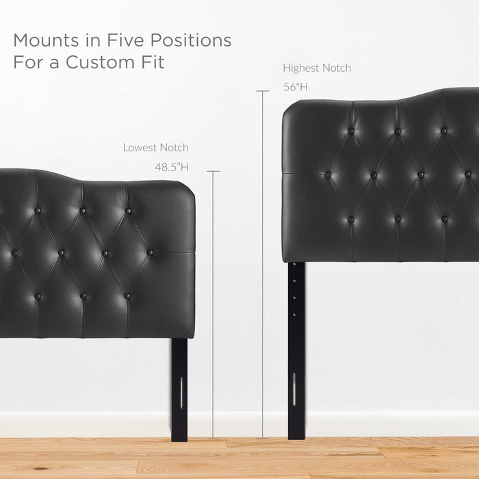 Annabel Diamond Tufted Upholstered Vinyl Headboard