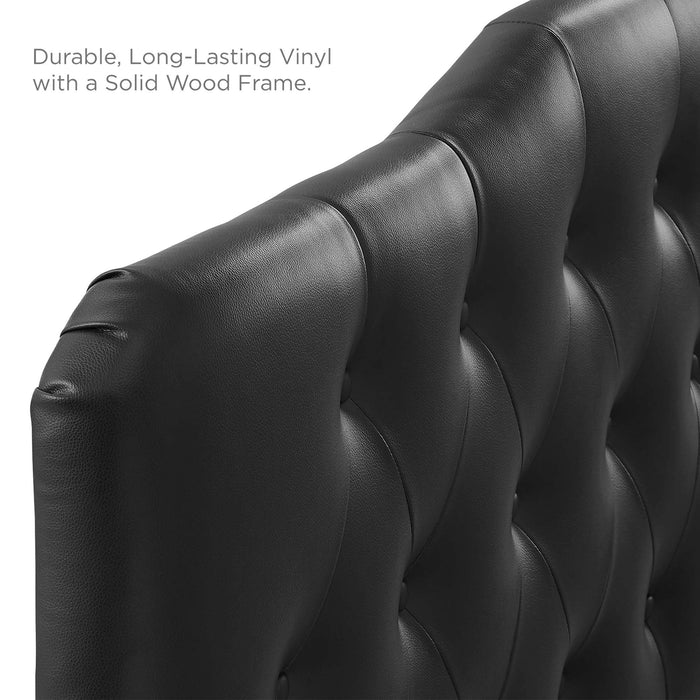 Annabel Diamond Tufted Upholstered Vinyl Headboard