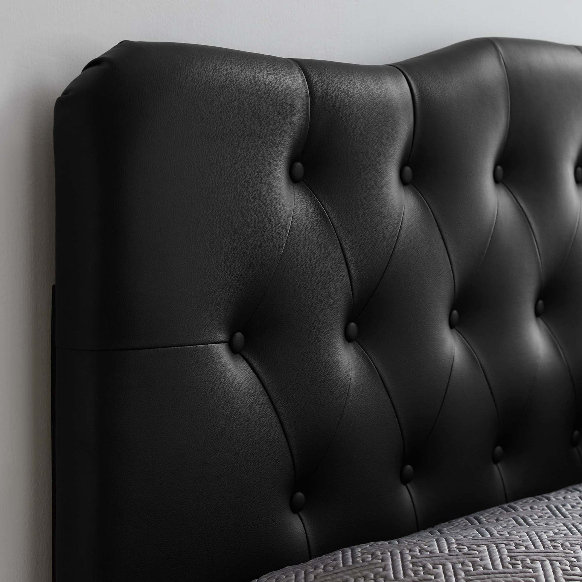 Annabel Diamond Tufted Upholstered Vinyl Headboard