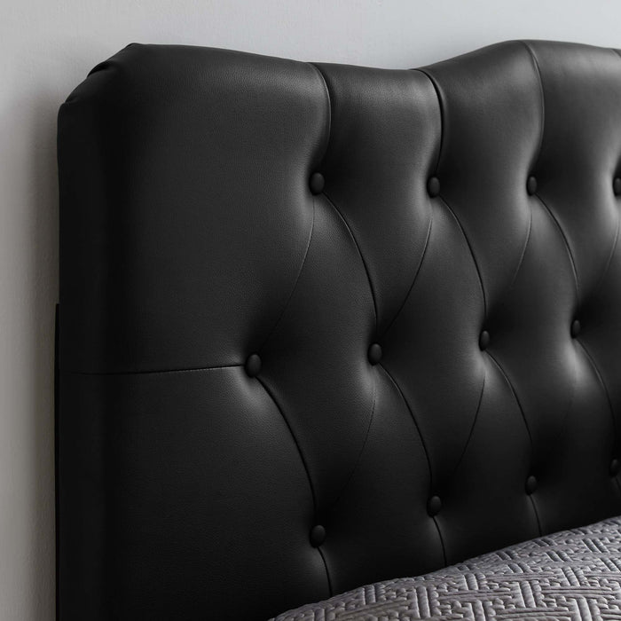 Annabel Diamond Tufted Upholstered Vinyl Headboard