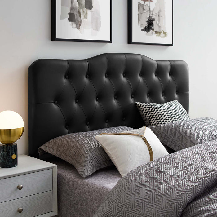 Annabel Diamond Tufted Upholstered Vinyl Headboard