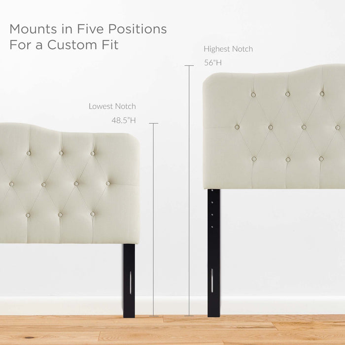 Annabel Diamond Tufted Upholstered Fabric Headboard