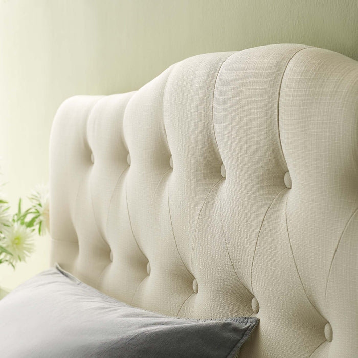 Annabel Diamond Tufted Upholstered Fabric Headboard