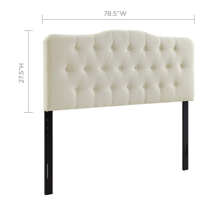 Annabel Diamond Tufted Upholstered Fabric Headboard