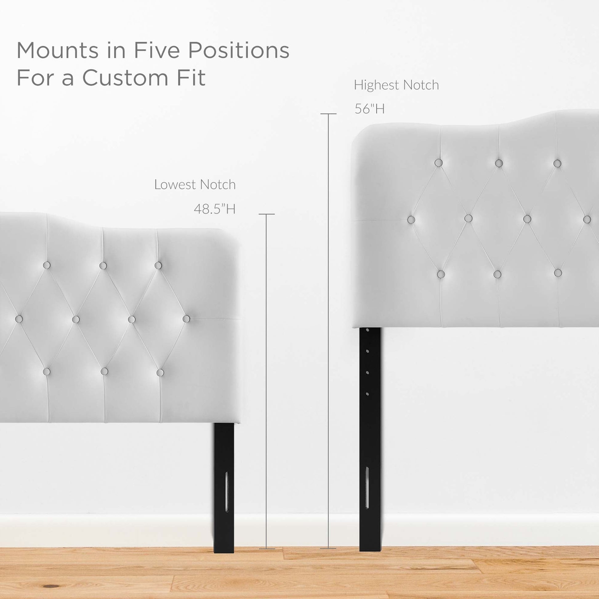 Annabel Diamond Tufted Upholstered Vinyl Headboard