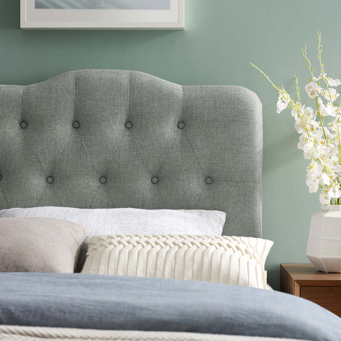 Annabel Diamond Tufted Upholstered Fabric Headboard