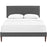 Camille Fabric Platform Bed with Squared Tapered Legs
