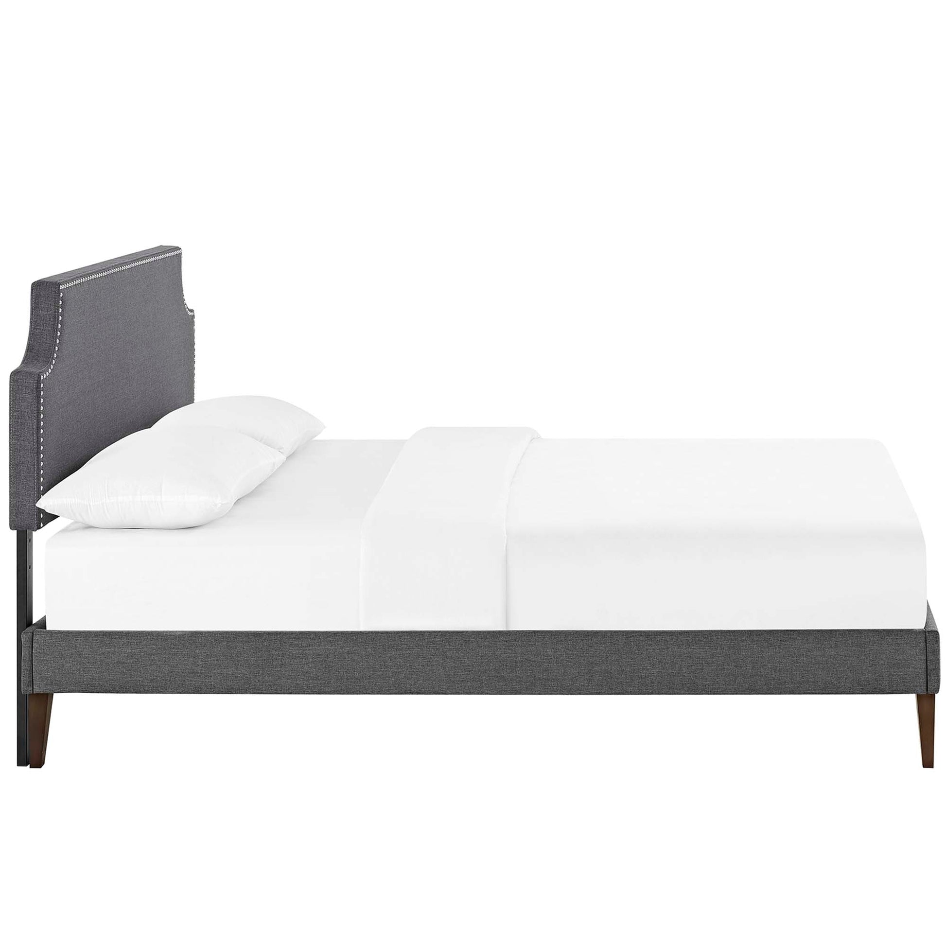 Corene Fabric Platform Bed with Squared Tapered Legs