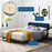 Luella Upholstered Fabric Queen Platform Bed