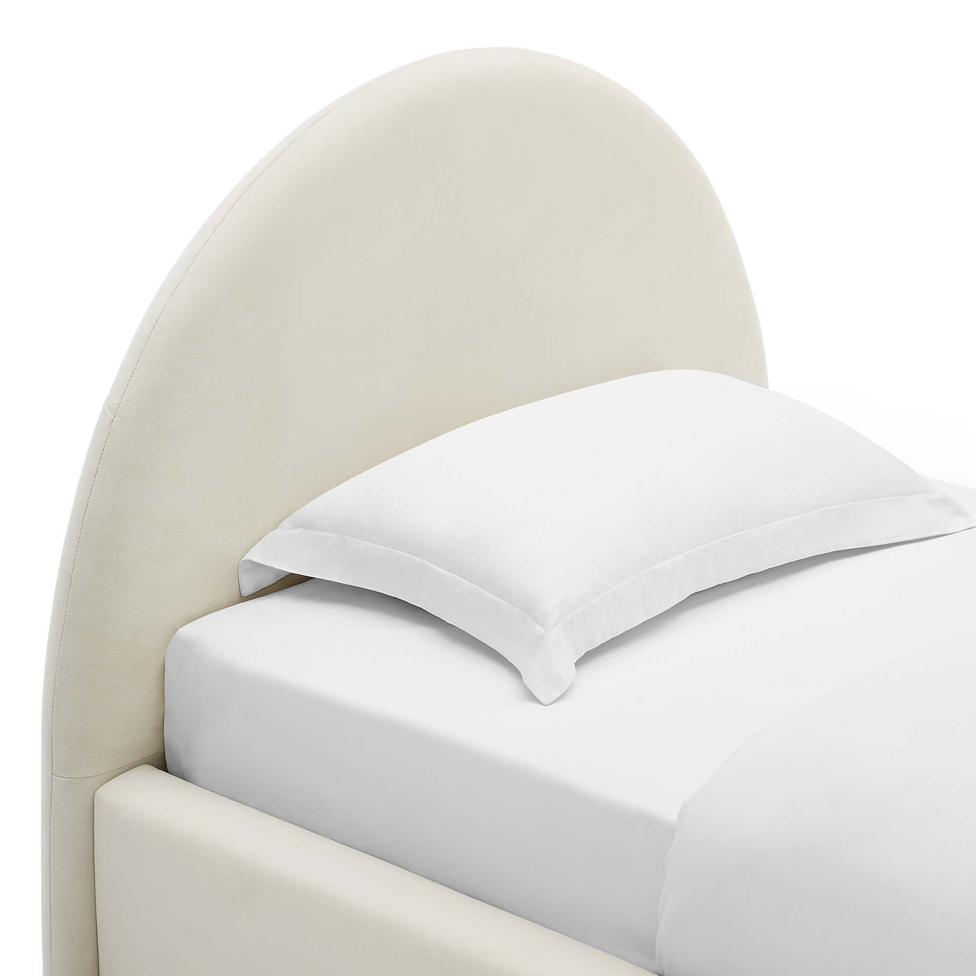 Resort Performance Velvet Arched Round Platform Bed