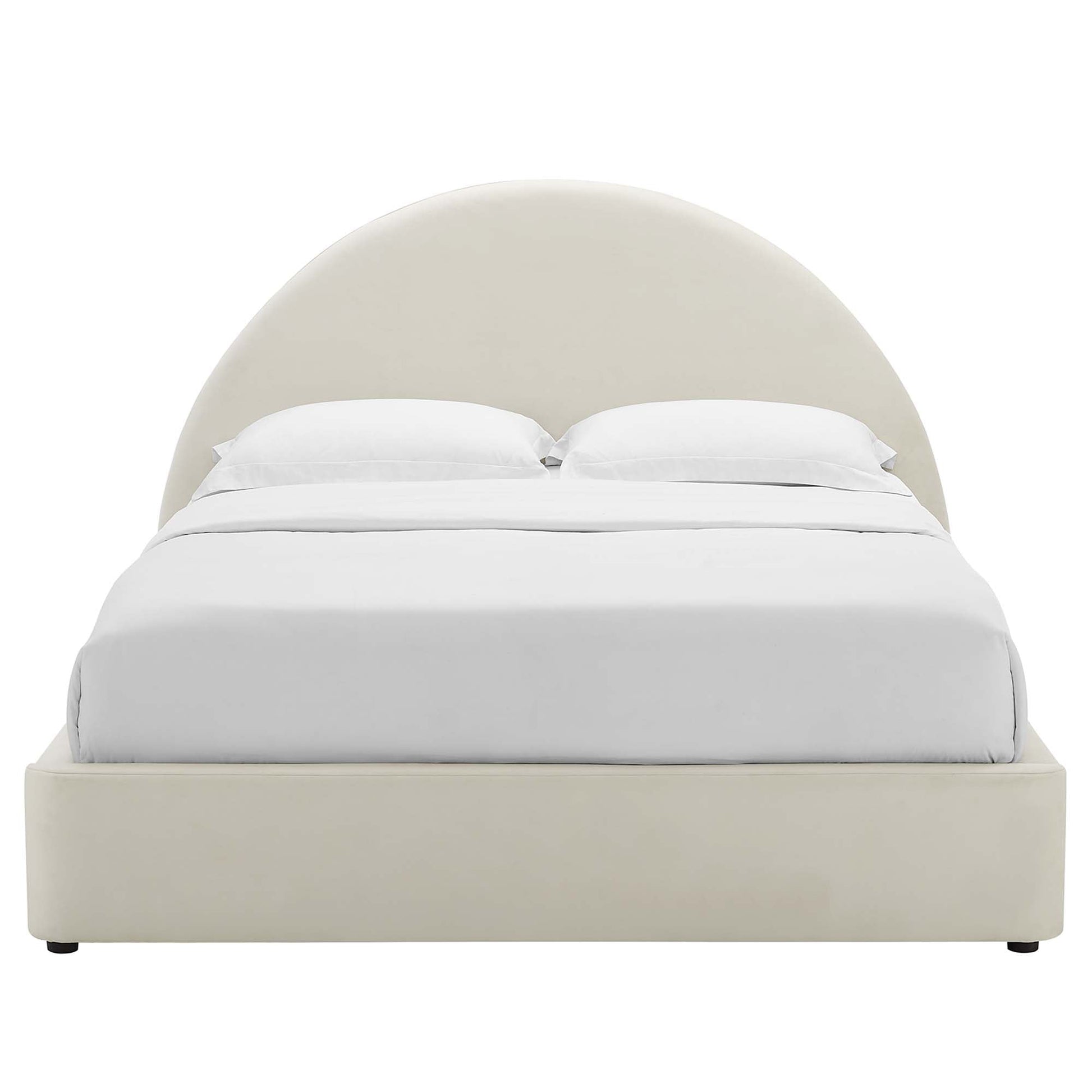 Resort Performance Velvet Arched Round Platform Bed