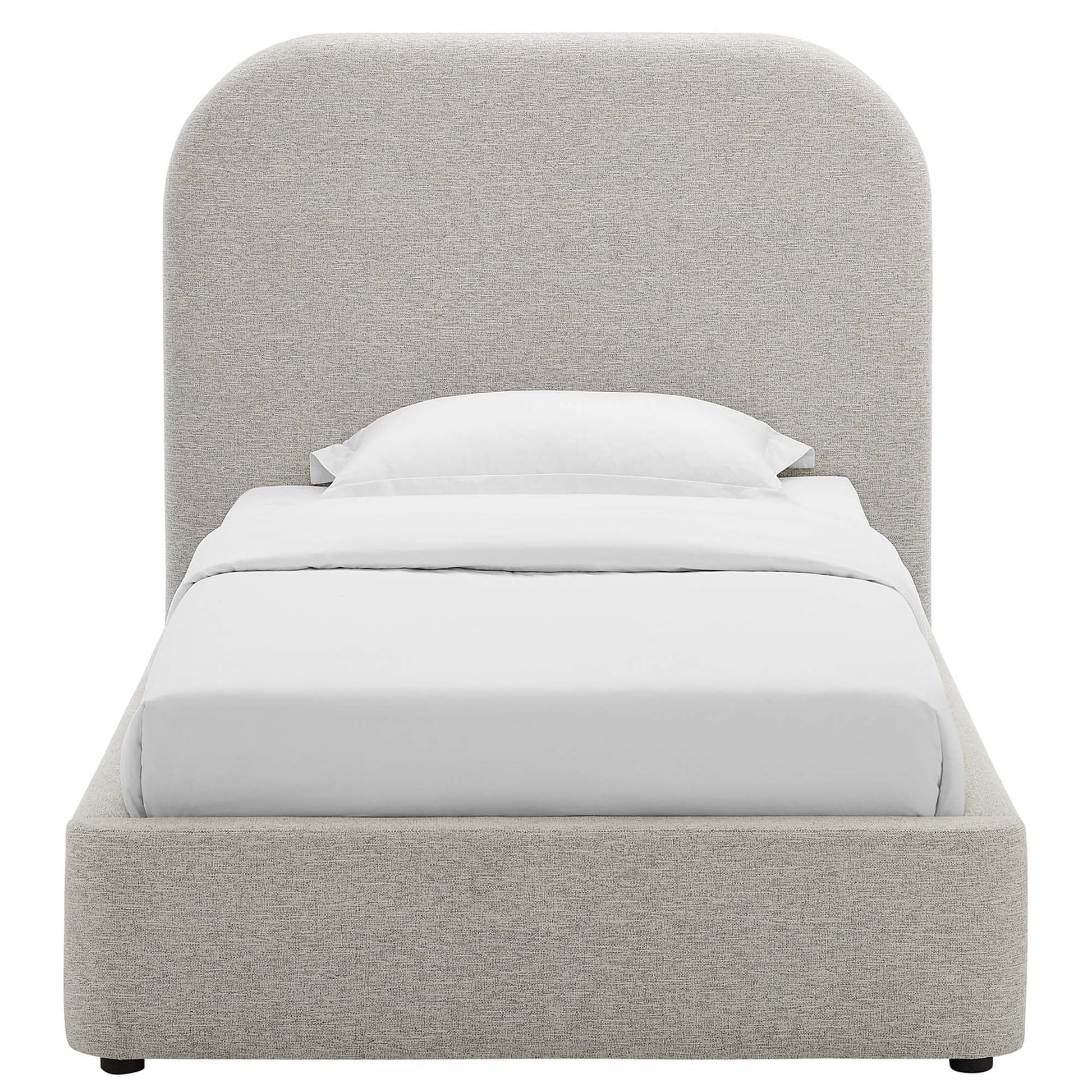 Keynote Upholstered Fabric Curved Platform Bed