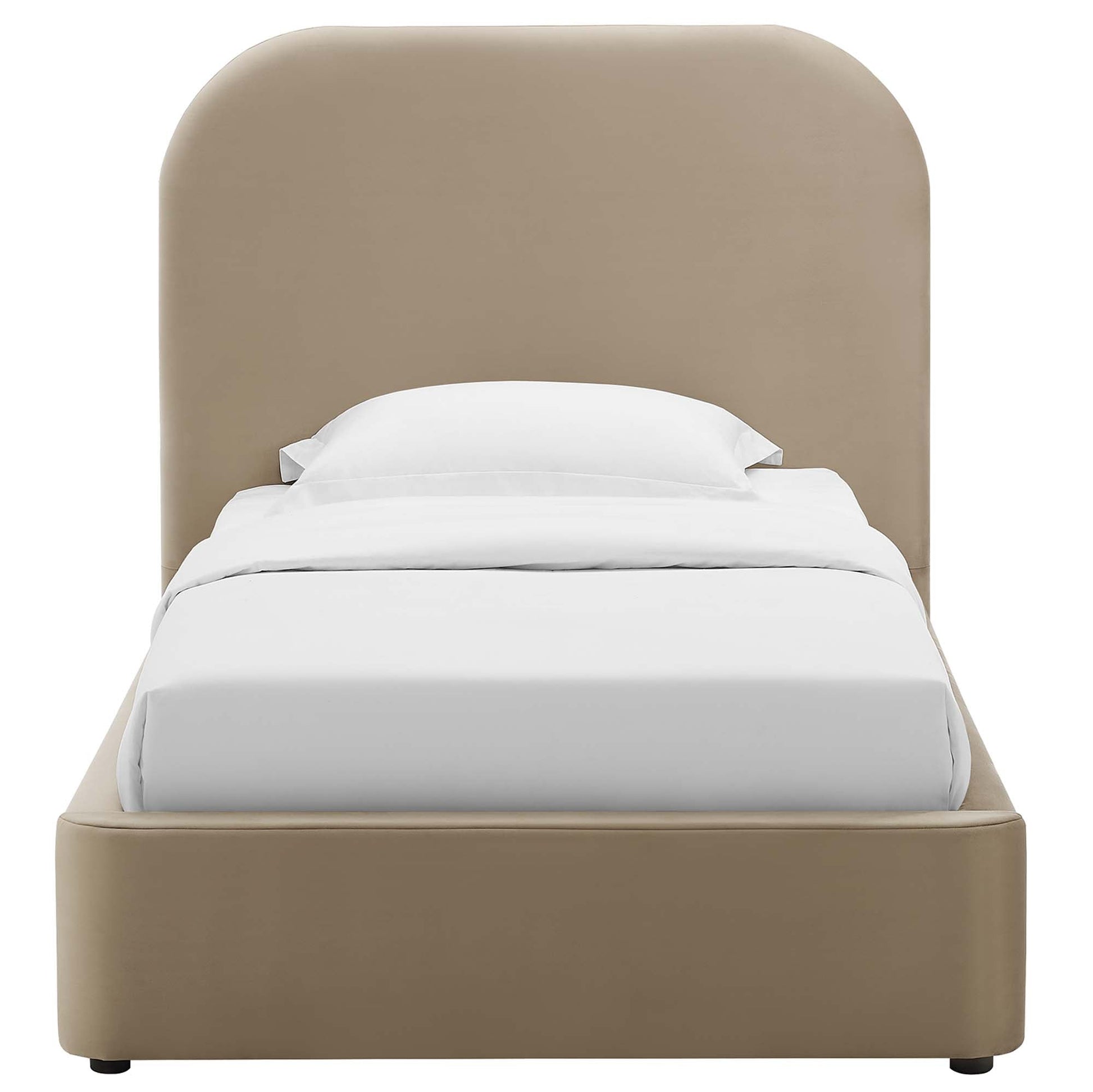 Keynote Performance Velvet Curved Platform Bed