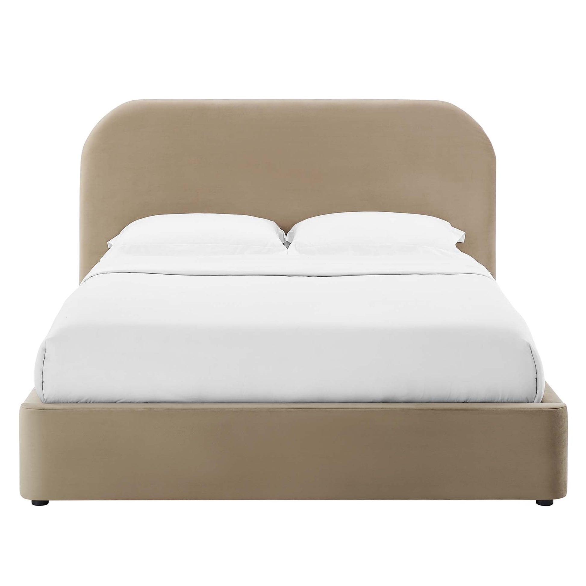 Keynote Performance Velvet Curved Platform Bed