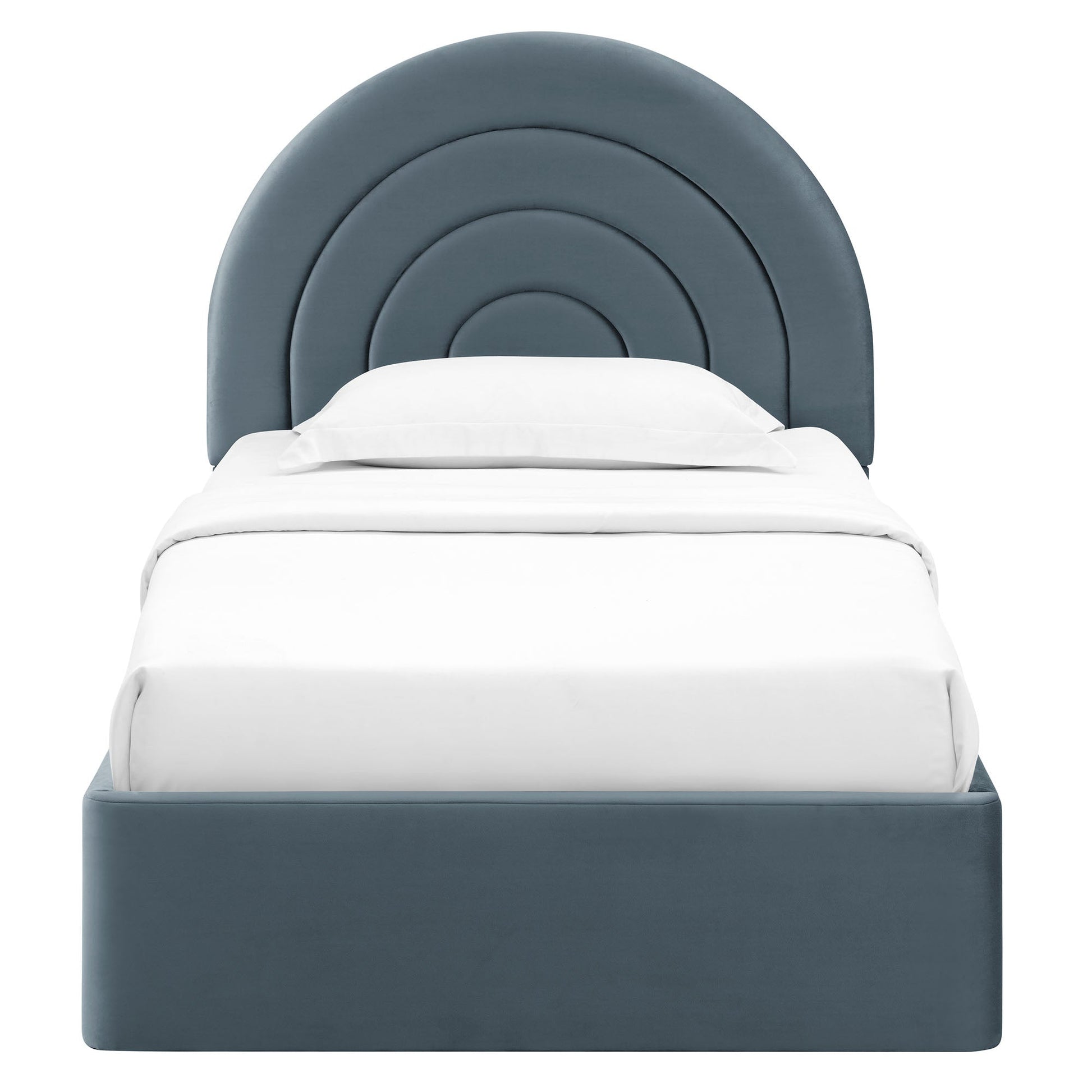 Solana Arched Performance Velvet Platform Bed