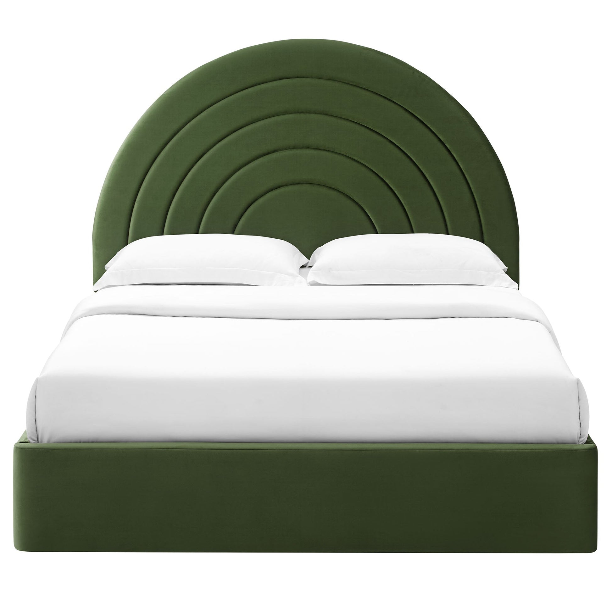 Solana Arched Performance Velvet Platform Bed