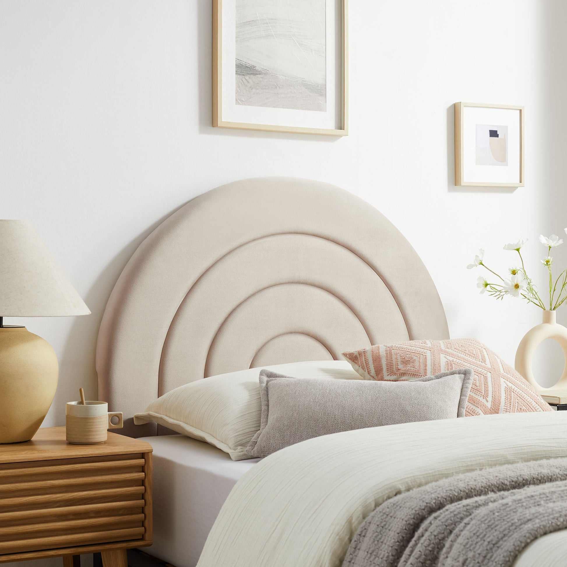 Solana Arched Performance Velvet Headboard