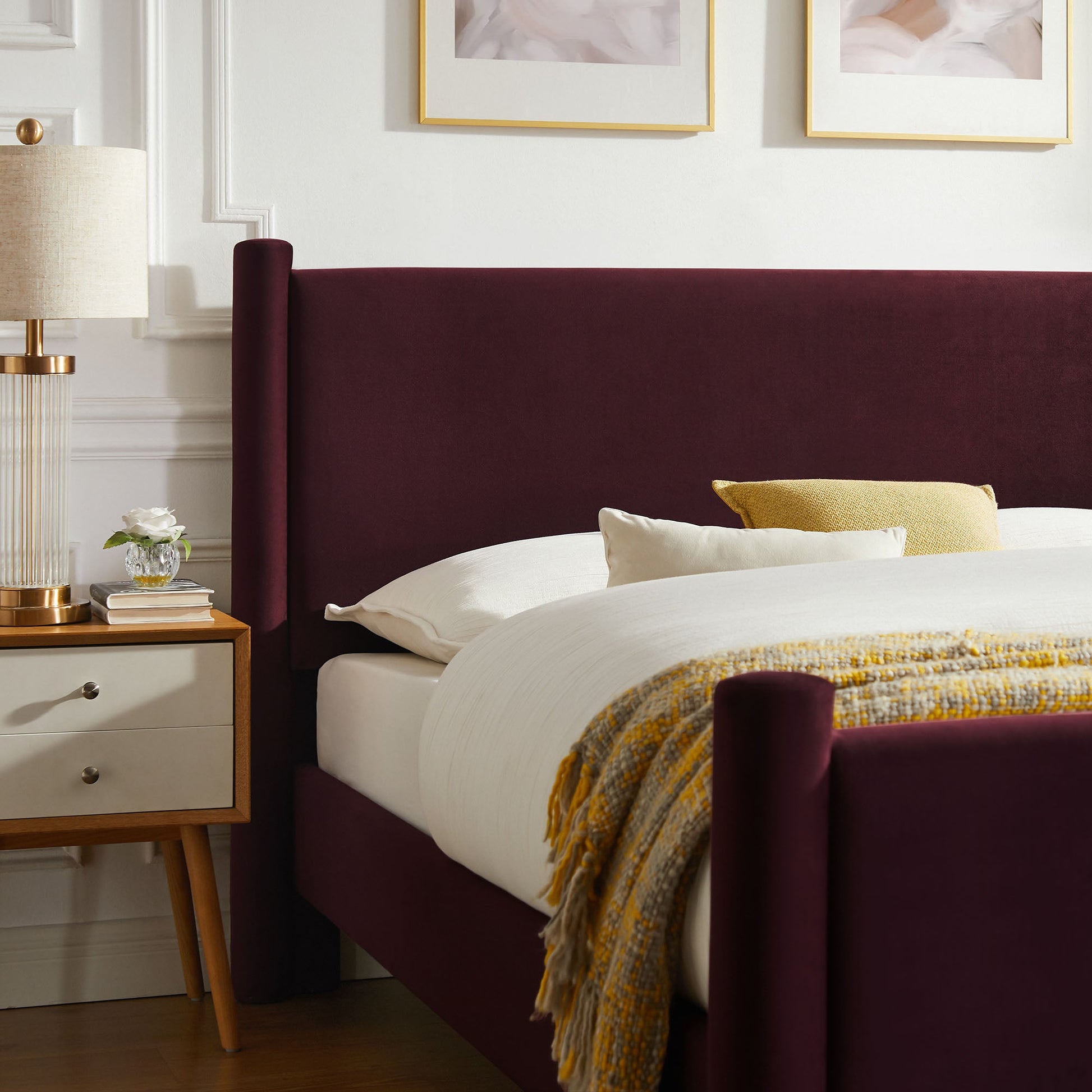 Rael Performance Velvet Platform Bed