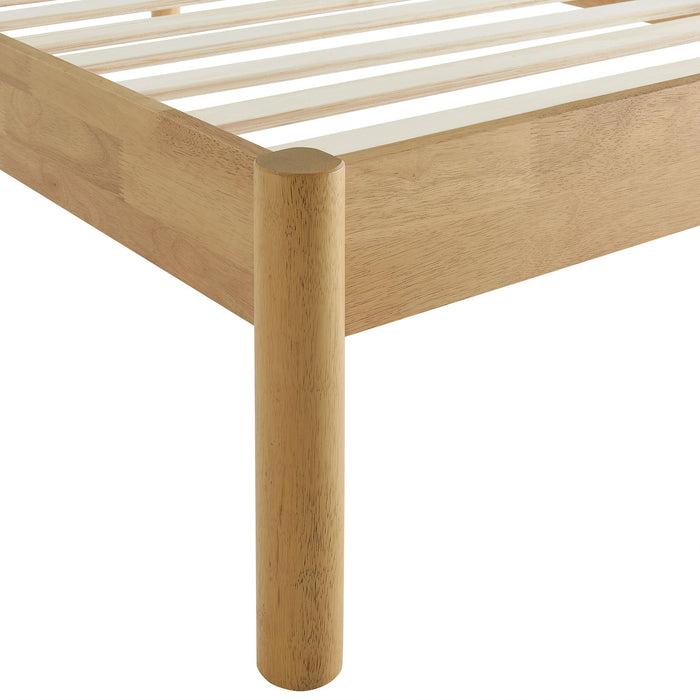 Olea Channel Tufted Boucle Solid Wood Platform Bed
