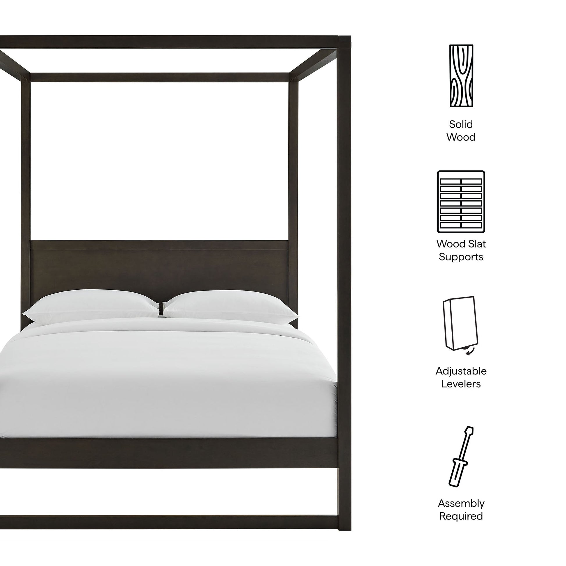Alva Wood Canopy Platform Bed