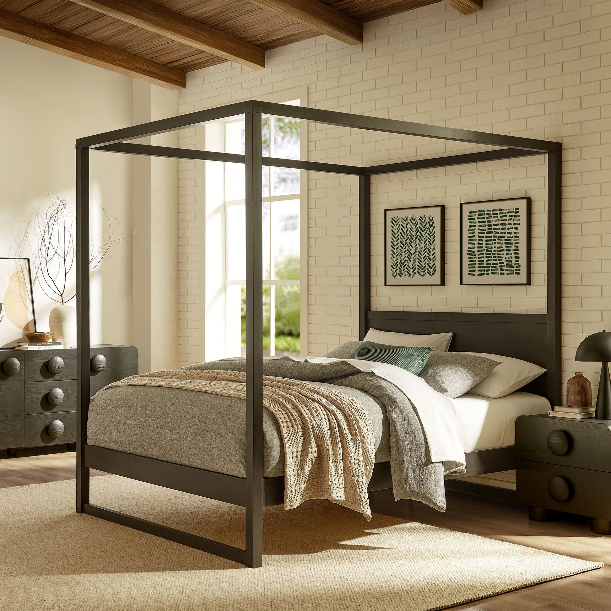 Alva Wood Canopy Platform Bed