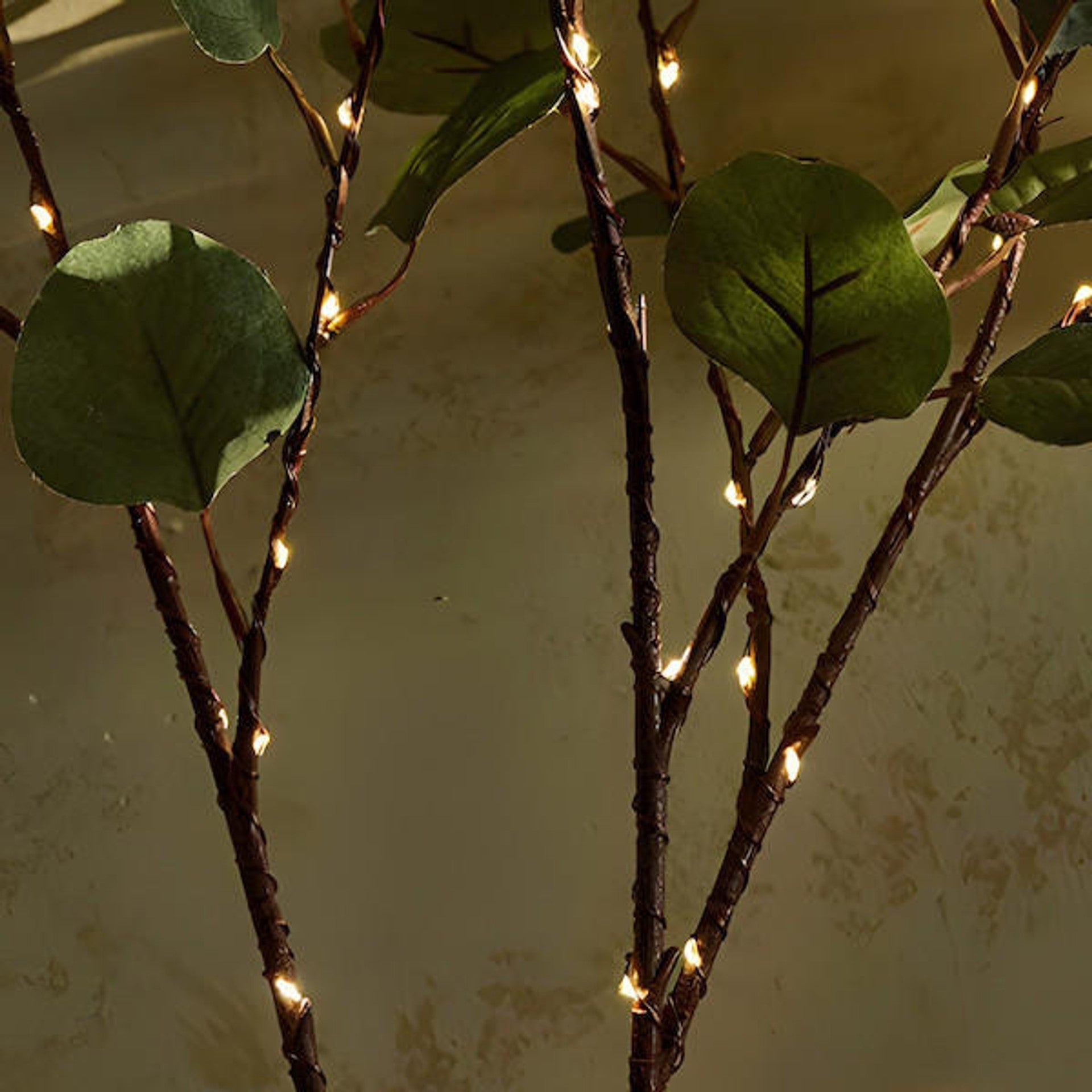 Branche d'olivier décorative à LED, blanc chaud