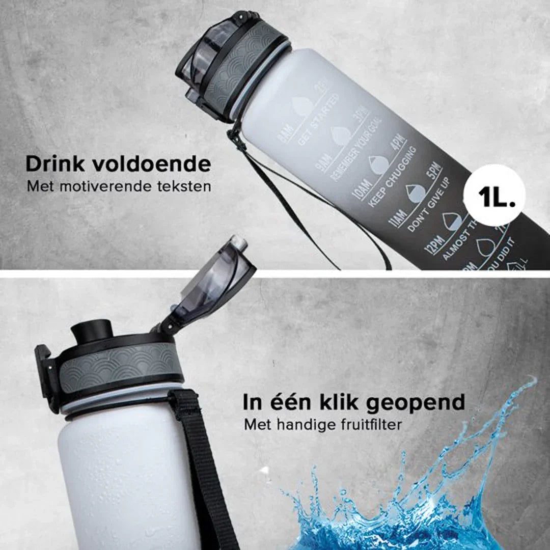 Motivational Hydration Bottle, Time-Track Design