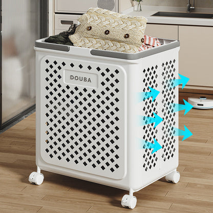 Collapsible Rolling Laundry Basket, Space-Saving Design