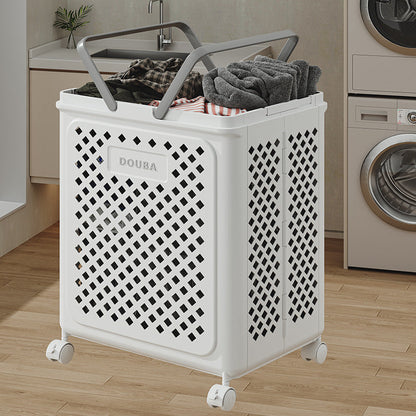 Collapsible Rolling Laundry Basket, Space-Saving Design