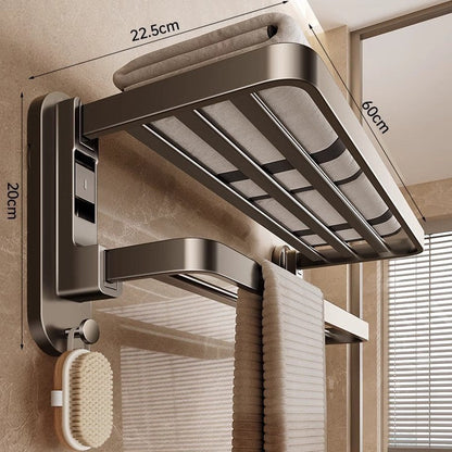 Foldable Suction Cup Towel Rack, Space-Saving