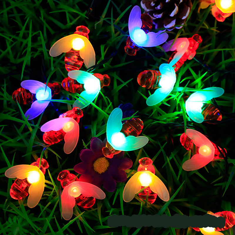 Solar Decorative String Lights, Vibrant Floral Design