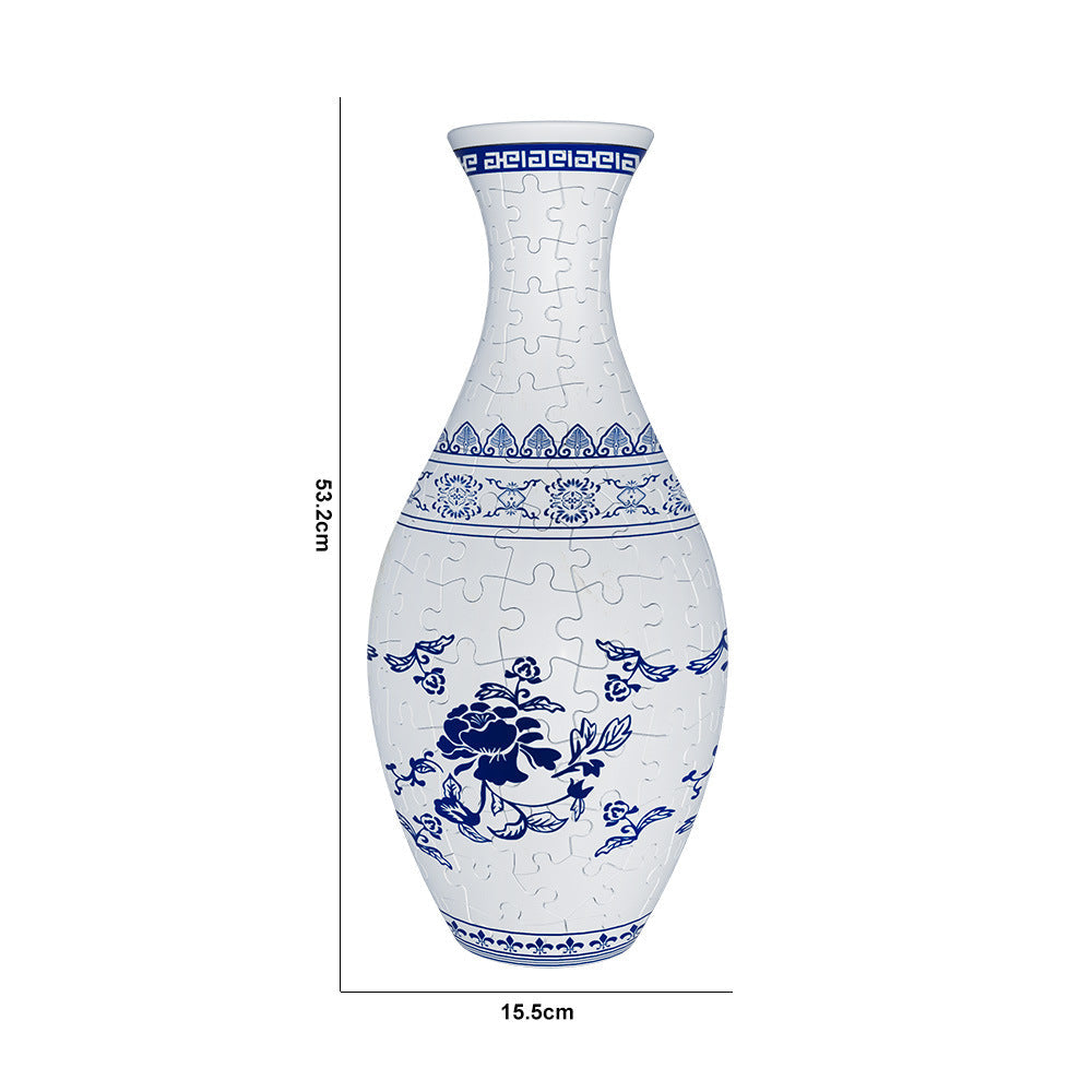Decorative 3D Puzzle Vase, Functional for Fresh Flowers
