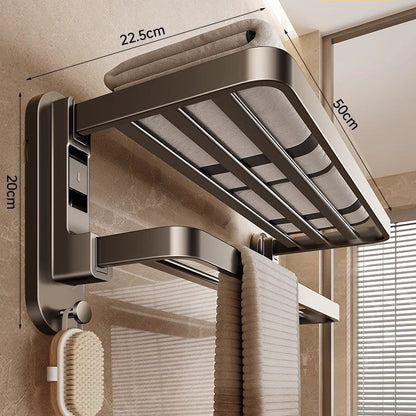Foldable Suction Cup Towel Rack, Space-Saving