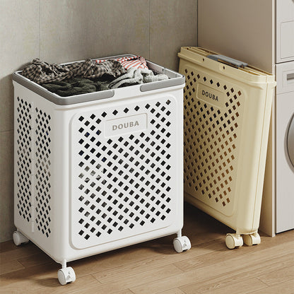 Collapsible Rolling Laundry Basket, Space-Saving Design
