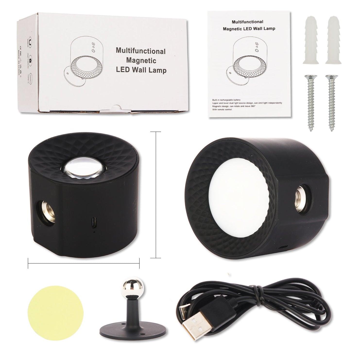 Versatile LED Wall Lamp, 360-Degree Illumination