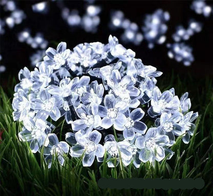 Solar Decorative String Lights, Vibrant Floral Design