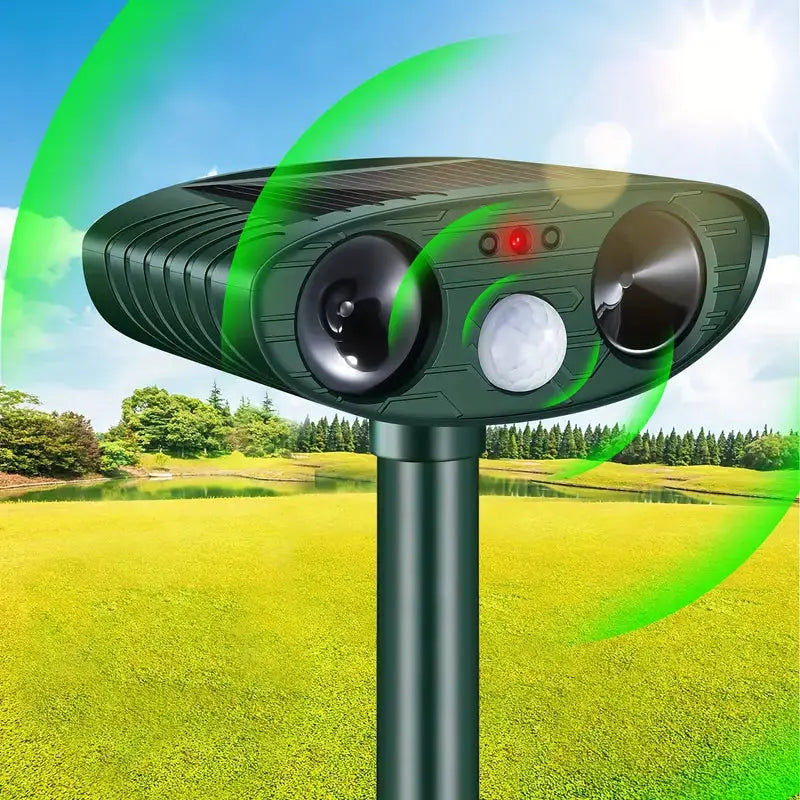 Solar-Operated Wildlife Deterrent, Ultrasonic Sound
