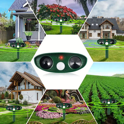 Solar-Operated Wildlife Deterrent, Ultrasonic Sound