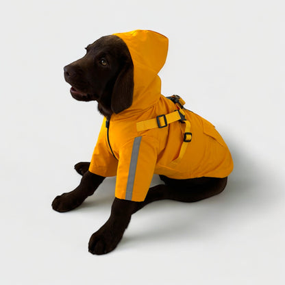 3 in 1 Dog Rain Coat with Harness & Full Body Coverage
