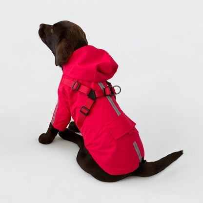 3 in 1 Dog Rain Coat with Harness & Full Body Coverage